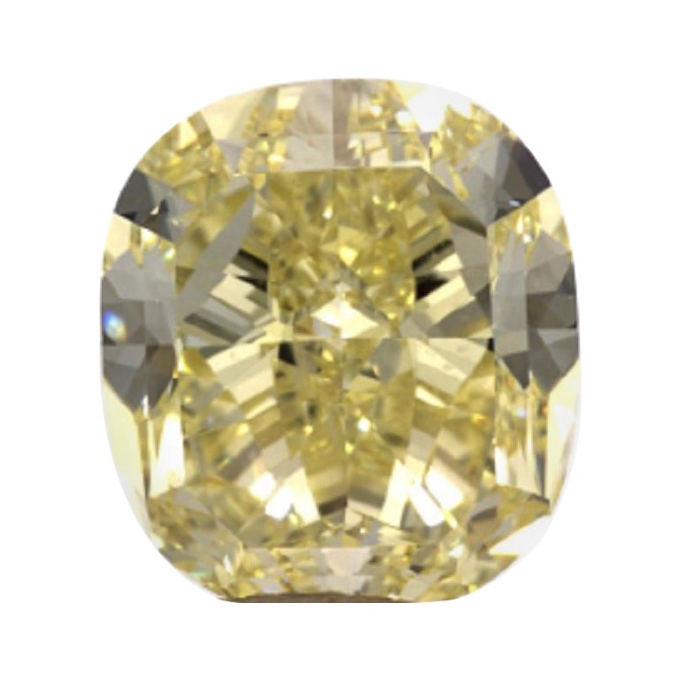 GIA Certified 4.07 Carat Cushion Yellow Diamond