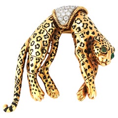 Vintage David Webb Panther Brooch