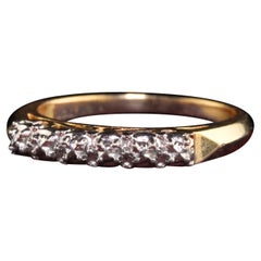 Retro Estate 14K Yellow Gold Diamond Cut Wedding Band