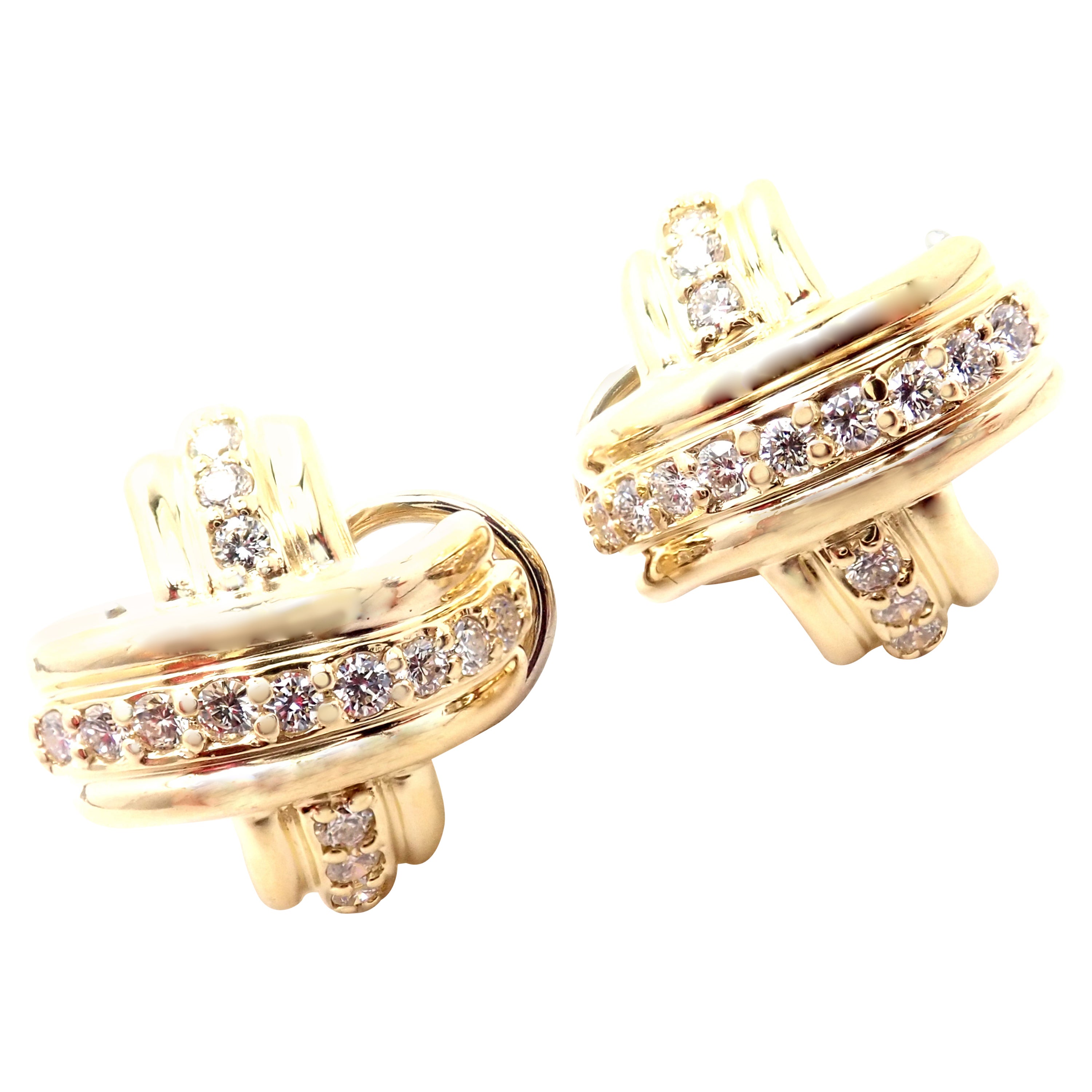 Tiffany & Co. Diamond Signature X Yellow Gold Earrings