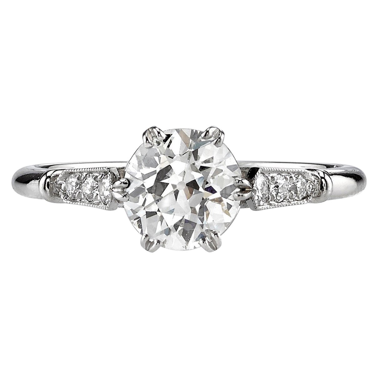 Handcrafted Carmen Old European Cut Diamond Ring by Single Stone