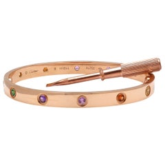 Cartier 'Love' Rose Gold Multi-Color Rainbow Bracelet