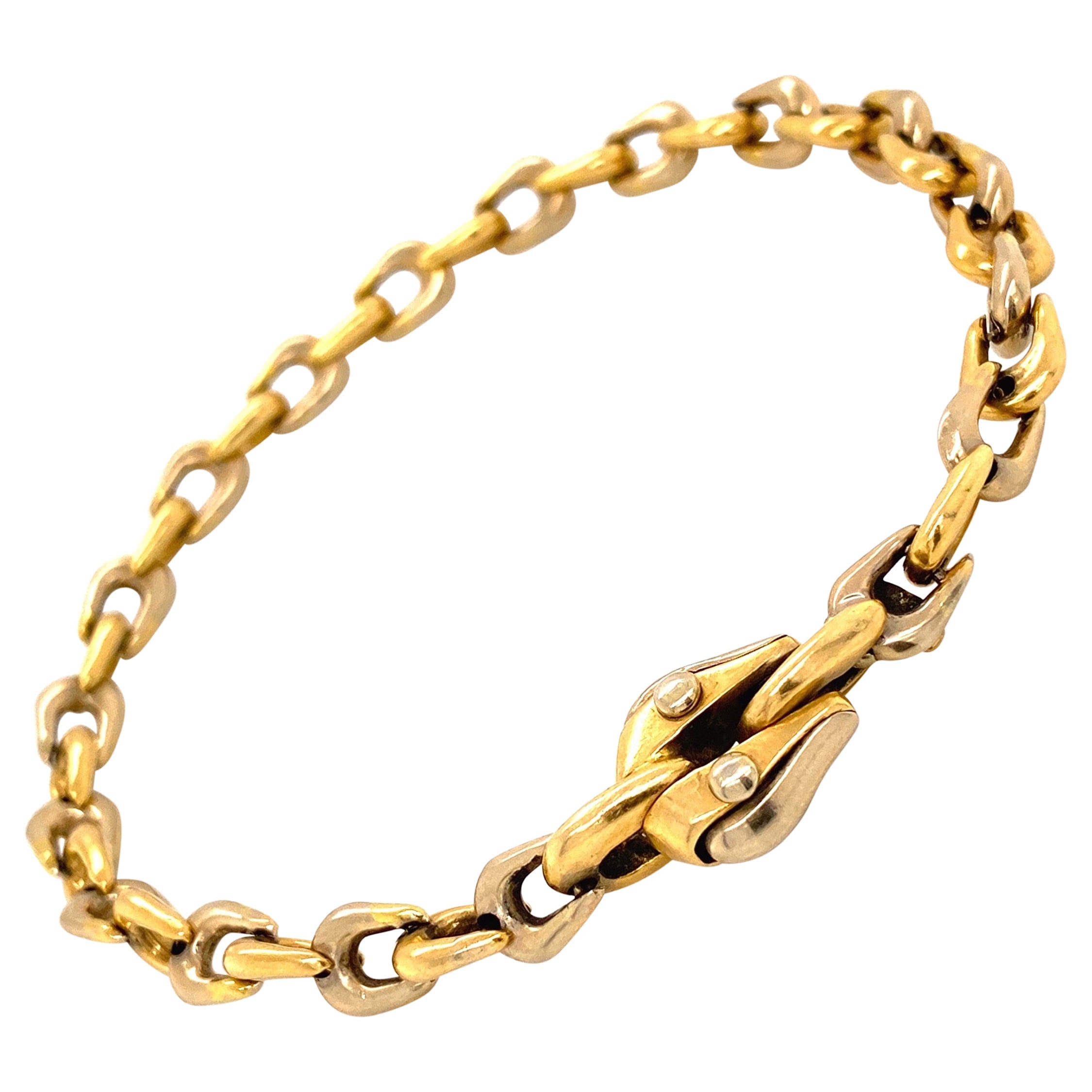 2 Tone Gold Deluxe Link Bracelet Fine Estate Jewelry Estate Fine Jewelry