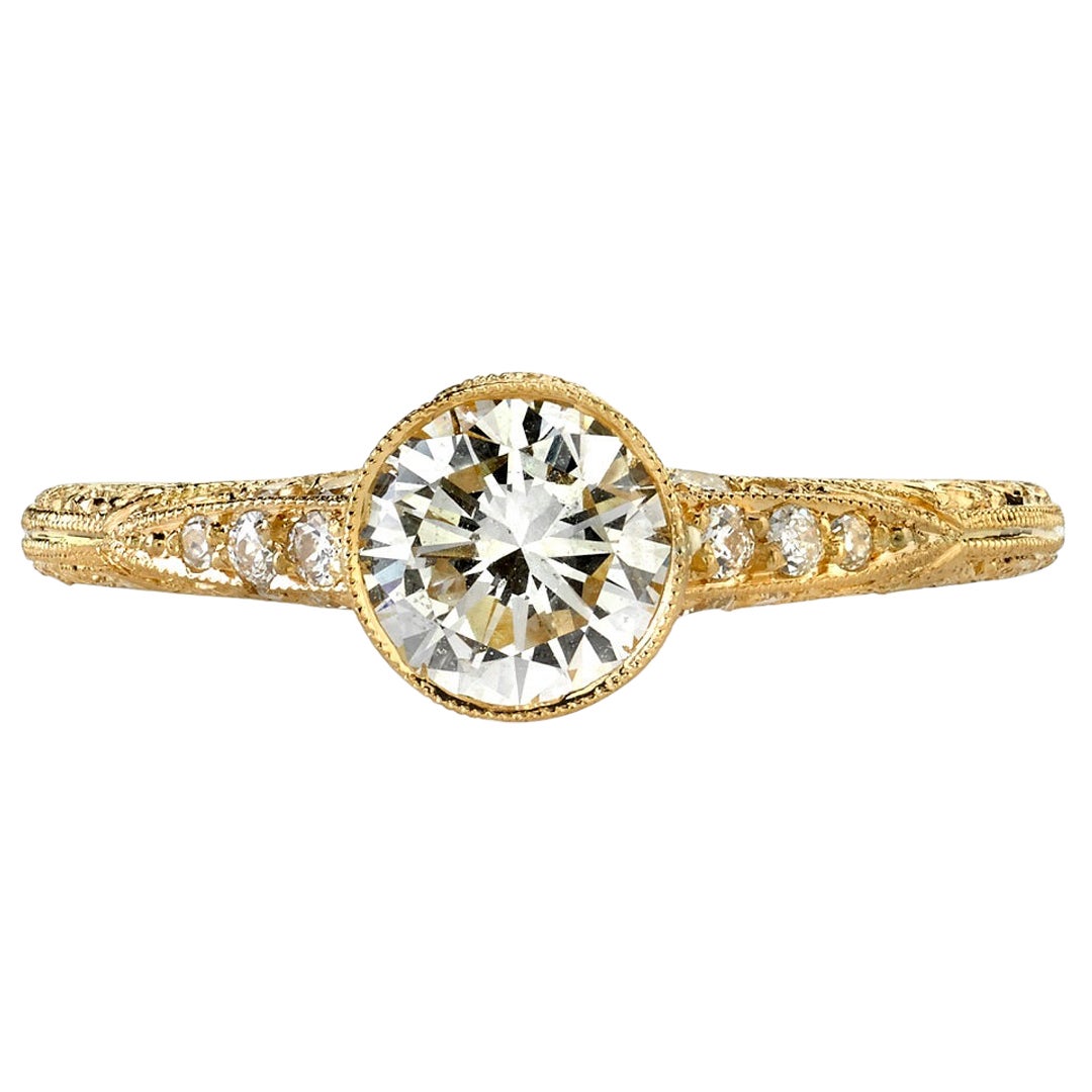Handcrafted Elyse Transitional Cut Diamond Ring by Single Stone For Sale