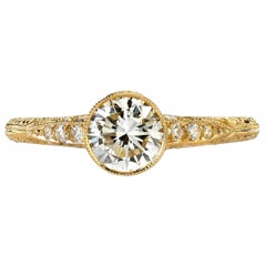 Handcrafted Elyse Transitional Cut Diamond Ring by Single Stone