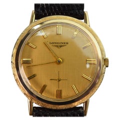 Retro Longines 14K Yellow Gold Mens Wrist Watch