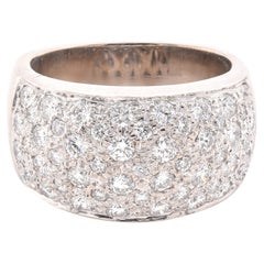 14 Karat White Gold Pave Diamond Dome Ring