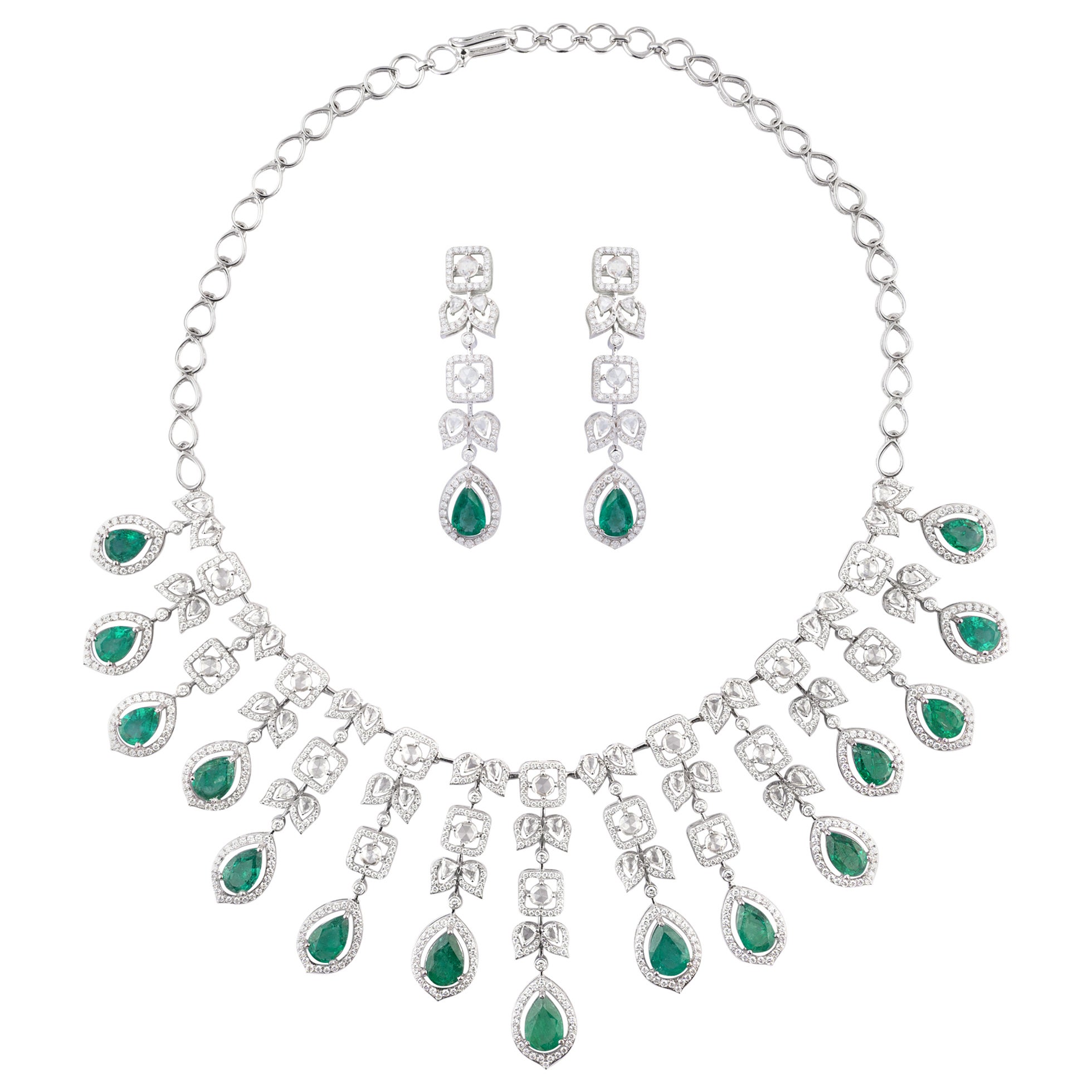 CARTIER 17cts Colombian Emerald, Diamond and Platinum Pendant at 1stDibs