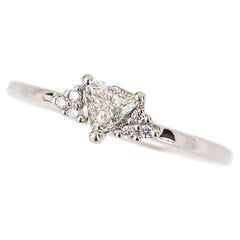 18ct White Gold Trillion Cut Diamond Solitaire Engagement Ring