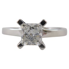 Princess Cut Diamond Solitaire Engagement Ring, Platinum 