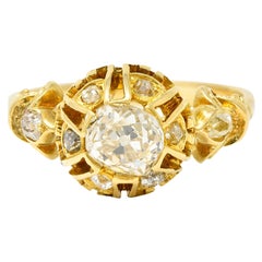 1920's Early Art Deco 1.30 Carats Diamond 14 Karat Gold Engagement Ring
