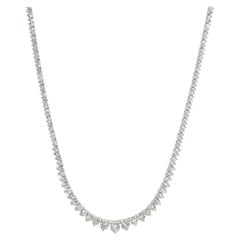 Riviera Diamond Tennis Necklace in 14K White Gold 4.9 CTW