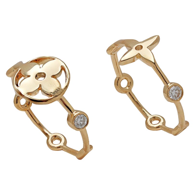 Monogram Idylle gold and diamond earrings, Louis Vuitton