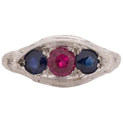 Vintage .35 Carat Art Deco Diamond 18 Karat White Gold Engagement Ring