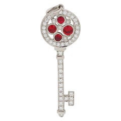 Tiffany & Co. 'Cobblestone' Diamond and Ruby Key Charm