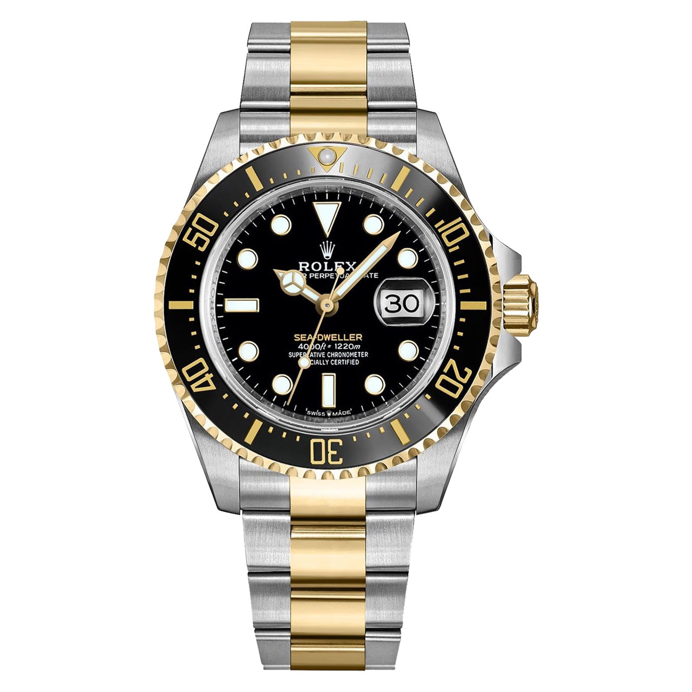 Rolex Sea-Dweller Auto Two-Tone Stainless Steel Mens Watch Date 126603