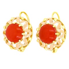 Austrian Art Deco Coral Earrings