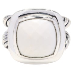 David Yurman Albion-Ring aus Sterlingsilber mit weißem Achat