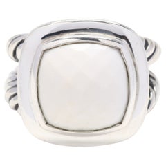 David Yurman Sterling Silver White Agate Albion Ring