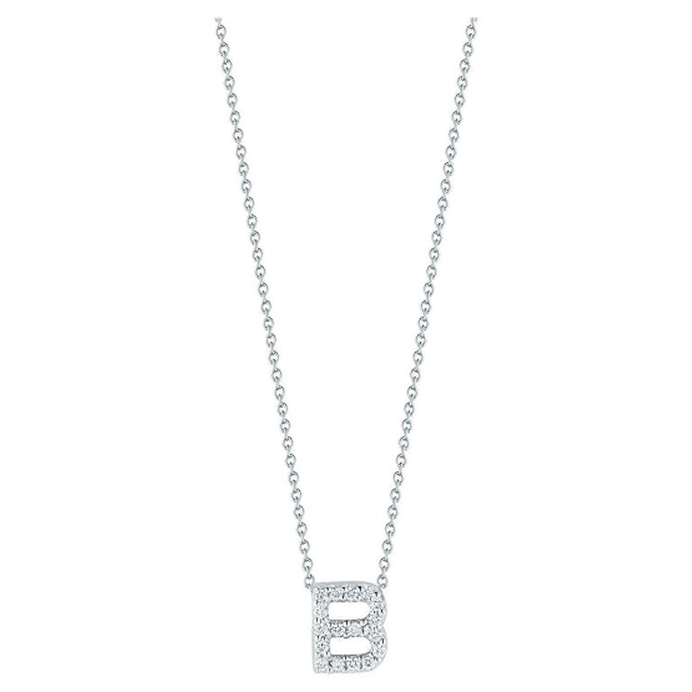 Roberto Coin Love Letter B Pendent with Diamonds 001634AWCHXB For Sale
