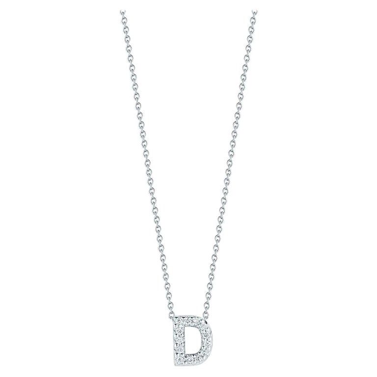 Roberto Coin Pendentif d'amour en forme de lettre D avec diamants 001634AWCHXD