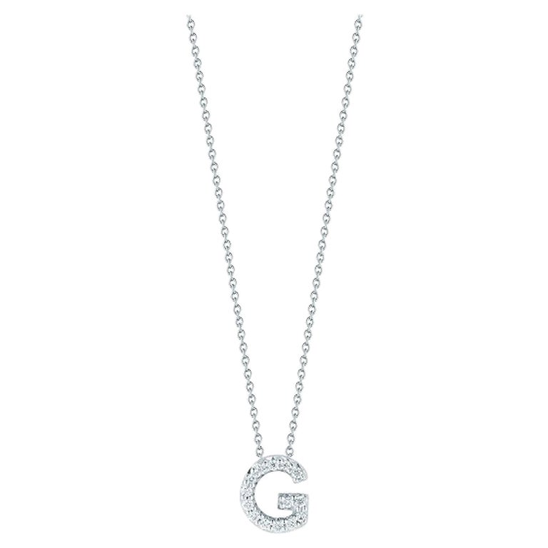 Roberto Coin Love Letter G Pendent with Diamonds 001634AWCHXG