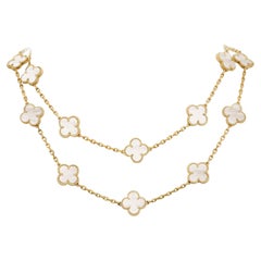 Van Cleef & Arpels Vintage Alhambra 20 Motifs Mother of Pearl Long Necklace