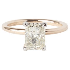 Multi-Tone Gold 1.65ct Radiant Diamond Solitaire Engagement Ring