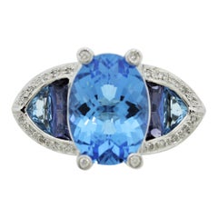 Bellarri Blue Topaz Iolite Diamond Gold Ring