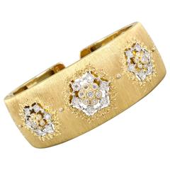 M. Buccellati Diamond Gold Cuff Bracelet