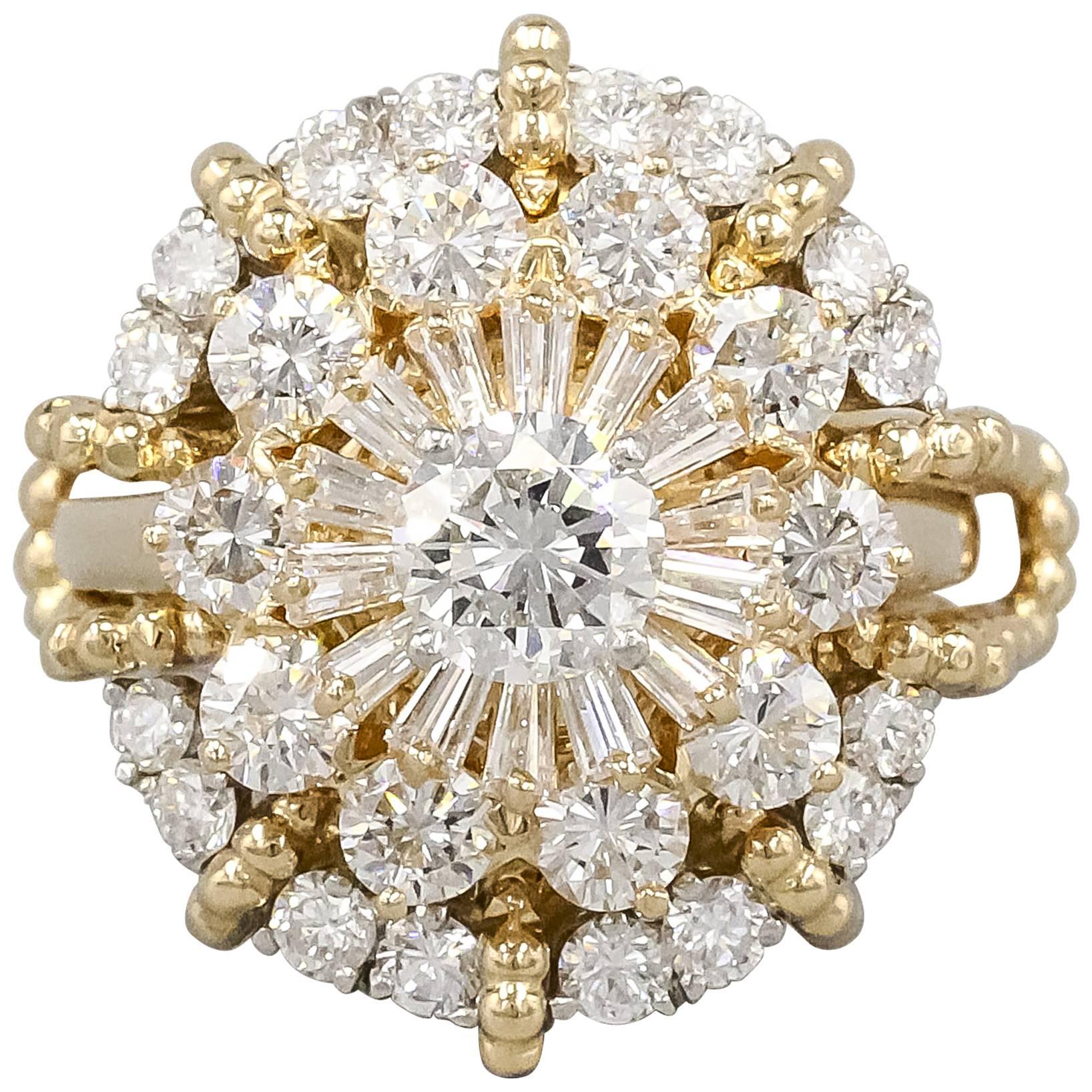 Oscar Heyman Diamond Gold Platinum Day Night Ring