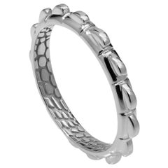 Bague en or blanc 18 carats avec filigrane en forme de queue de croco à pointes