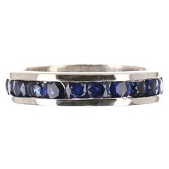 1.10tcw 14K Natural Blue Sapphire Gold Band Ring