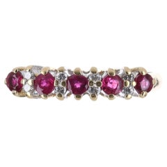 Alliance de diamants et rubis naturel de haute qualité de 0,45 carat
