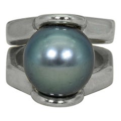 Tahitian Pearl Sterling Silver Cocktail Ring