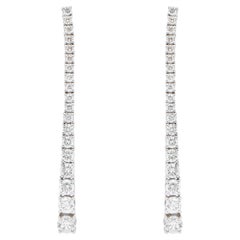 Diamond Dangle Earrings 2.74 Carats 18K White Gold