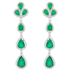 Elegant Earrings Made with 9.78 Carats of Emeralds and 1.80 Carats of Diamonds
