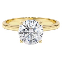 2.00 CT GIA Certified Diamond Classic 4 Prong Engagement Ring in 18K Yellow Gold