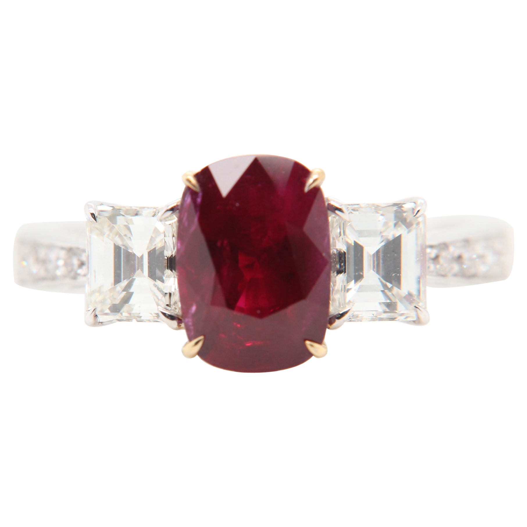 GRS Certified 2.40 Carat Burmese Pigeon Blood Ruby and Diamond Ring