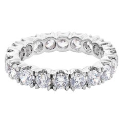 Eternity Round Brilliant Cut Diamond Wedding Band Ring in 18K White Gold