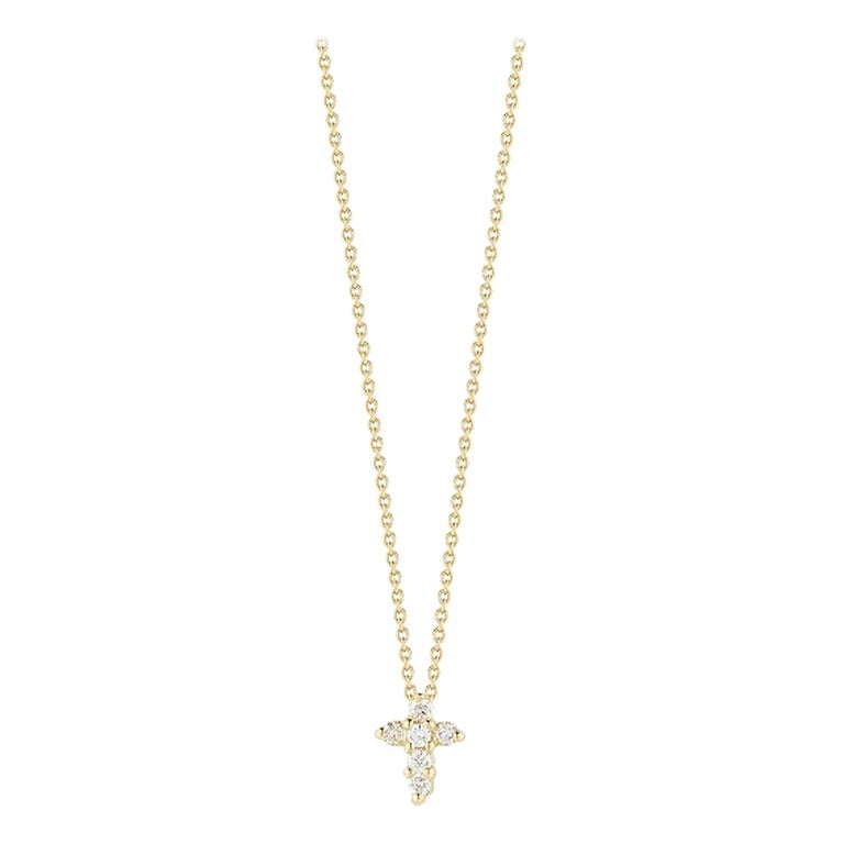 Roberto Coin Baby Cross Pendent with Diamonds 001883AYCHX0 For Sale