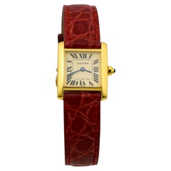 Retro Cartier Tank Montres Francaise in 18k Yellow Gold Watch