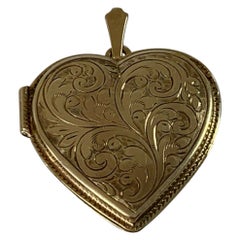 Vintage 9ct 375 Gold XL Heart Locket