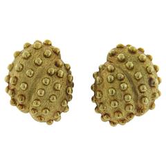 David Webb Large Gold Earrings