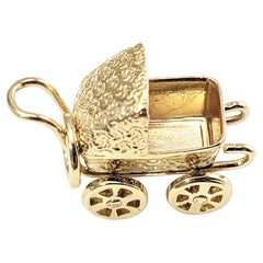 Vintage 14 Karat Yellow Gold Baby Carriage Charm
