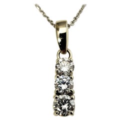 Vintage 14 Karat White Gold Diamond Pendant Necklace