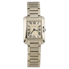 Cartier Tank Anglaise Stainless Steel Silver Dial Watch