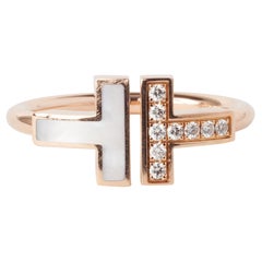 Tiffany & Co Tiffany T Rose Gold 0.10ct Round Diamond Wrap Ring