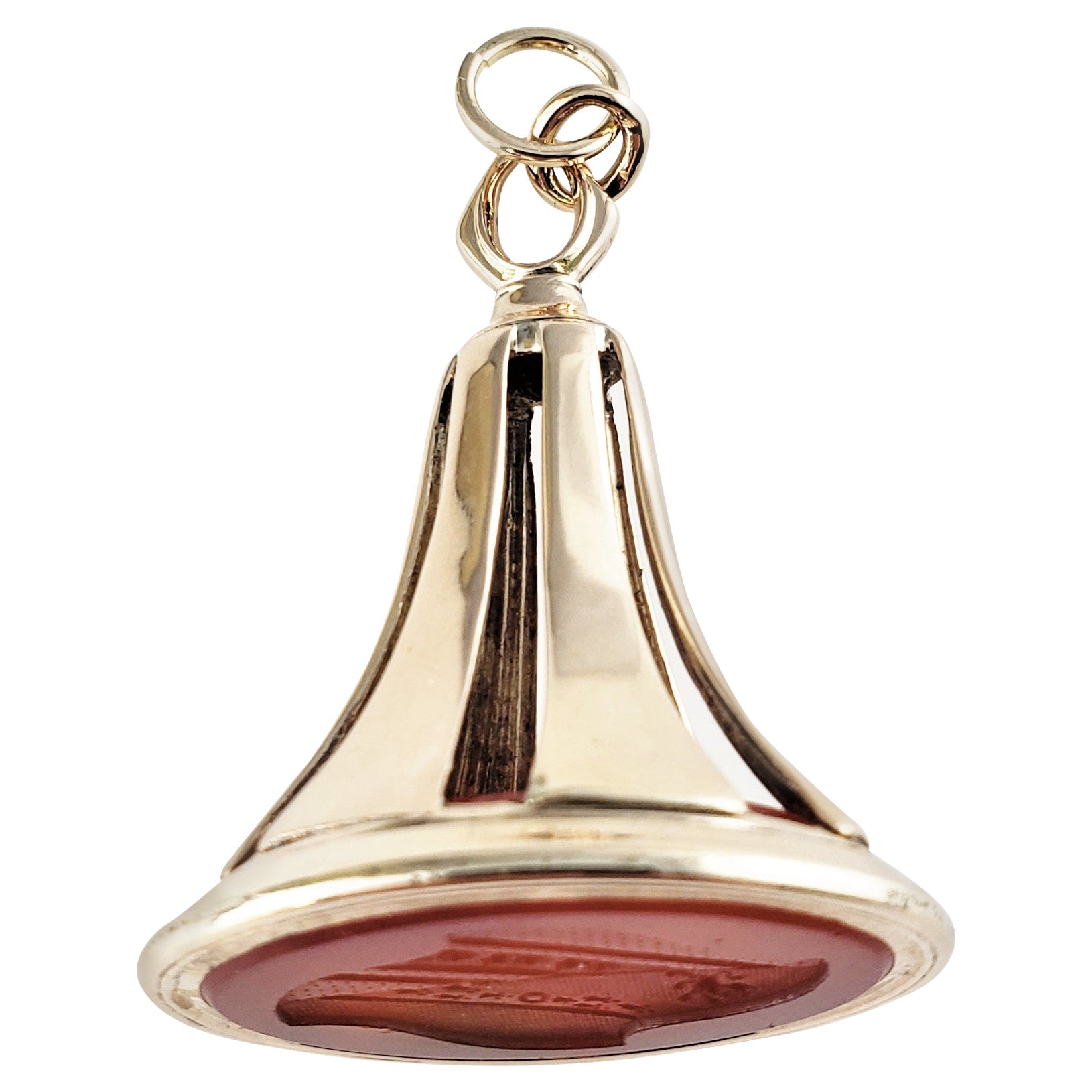 14 Karat Yellow Gold and Carnelian Watch Fob/Seal Pendant For Sale