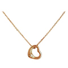 Elsa Peretti for Tiffany & Co 18 Karat Rose Gold Open Heart Necklace